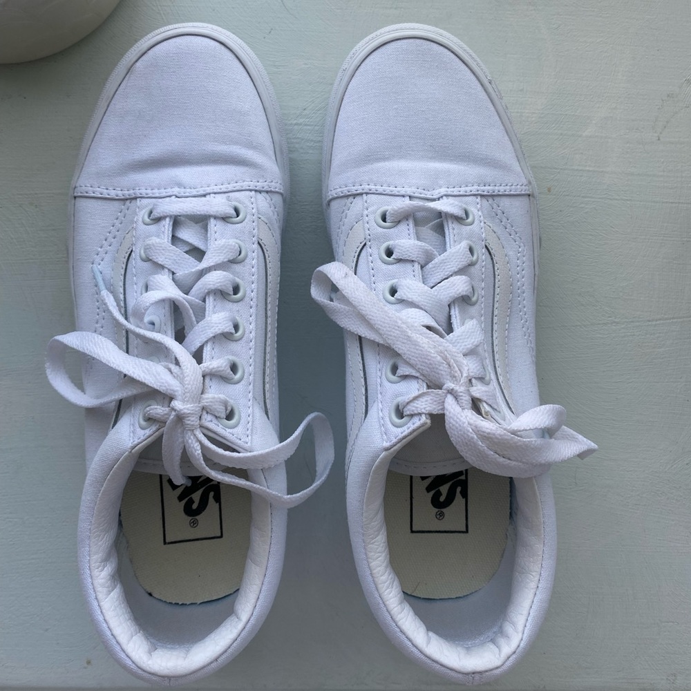 white old school platform vans